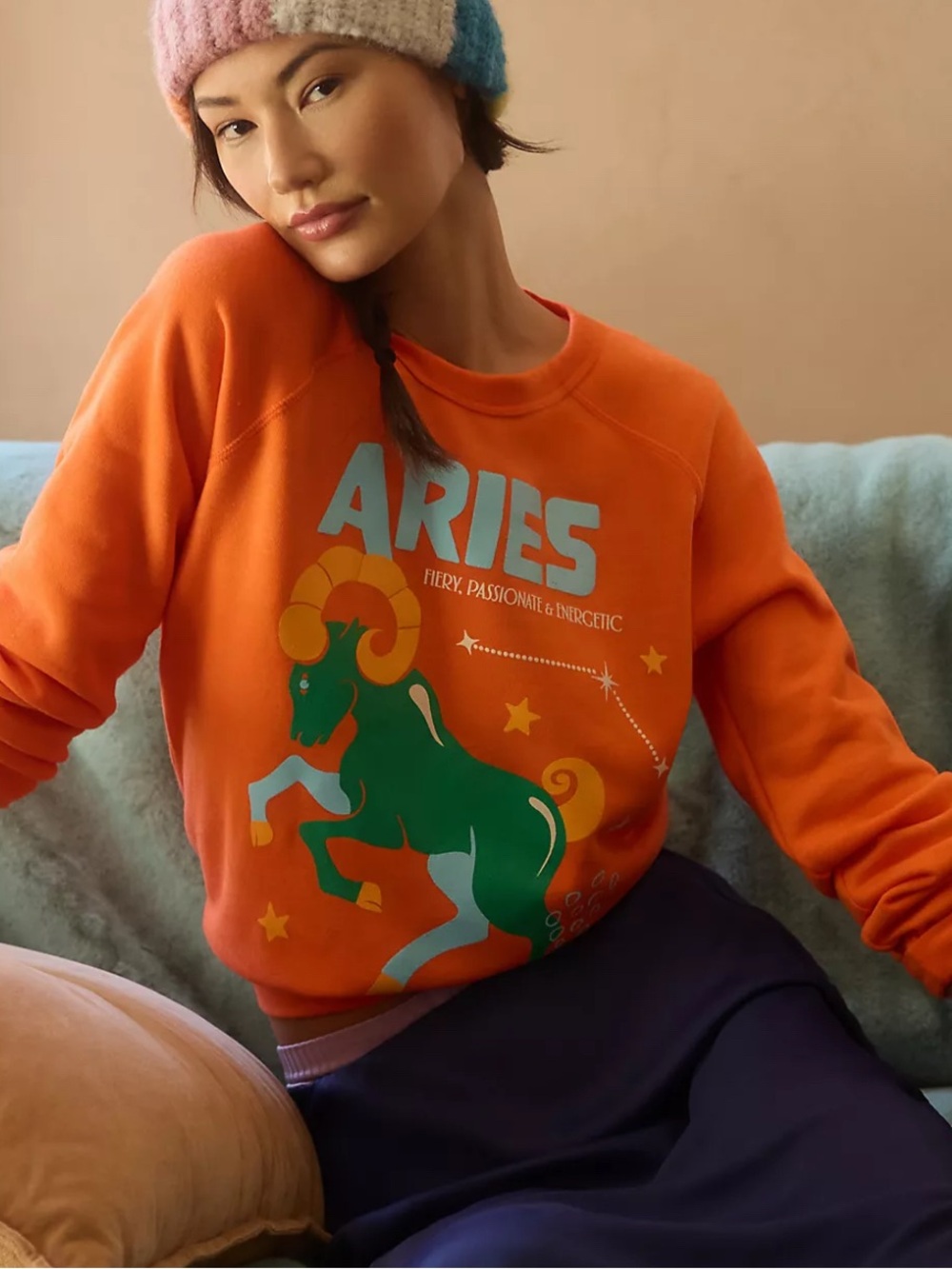 anthropologie Midnight Rider Aries Carolita Zodiac Collection Crewneck 🍊♈️